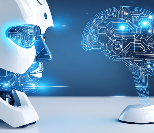 Cómo La Inteligencia Artificial Ayuda A Mejorar La Gestión De Proyectos Un equipo de profesionales en una oficina moderna utiliza tecnología avanzada para la gestión de proyectos. La imagen destaca la eficiencia y colaboración impulsadas por la inteligencia artificial